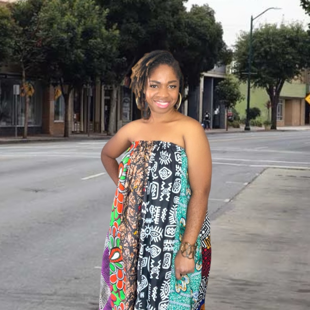 Multicolor Off-Shoulder Dress - Picture 6 of 10